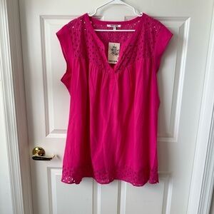 Daniel Rainn Pink Cap Sleeve Plus Size Blouse Size 3X